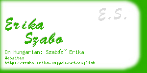 erika szabo business card